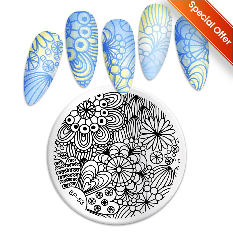 Qfdian Valentine Day Nail Stamping Plates Heart Love Animal Artist Stamping Template Nail Design Stencil Tools Manicure