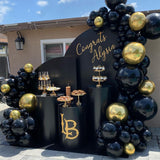 Qfdian Party decoration hot sale new 100Pcs Black Gold Graduation Balloons Garland Adult Birthday Graduates Ceremony Decorations Class Of 2022 My Graduated Events