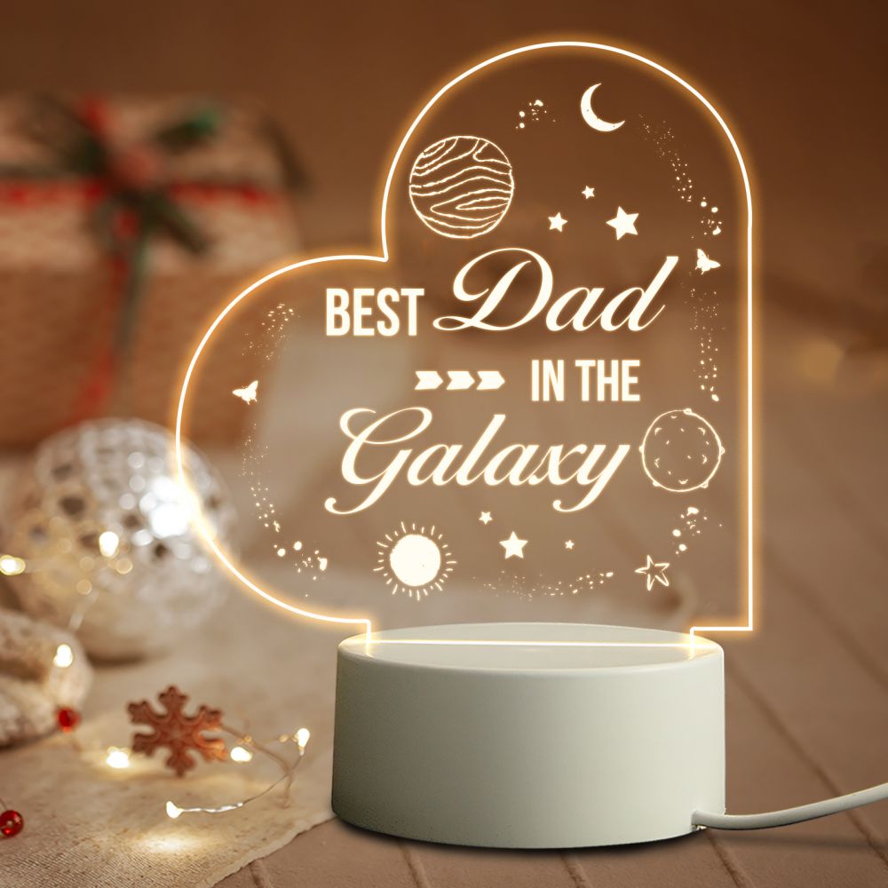 Qfdian father's day gifts Birthday Thanksgiving Gifts for Dad from Daughter Son Personalized Acrylic 3D LED Night Light Bedroom Decoration