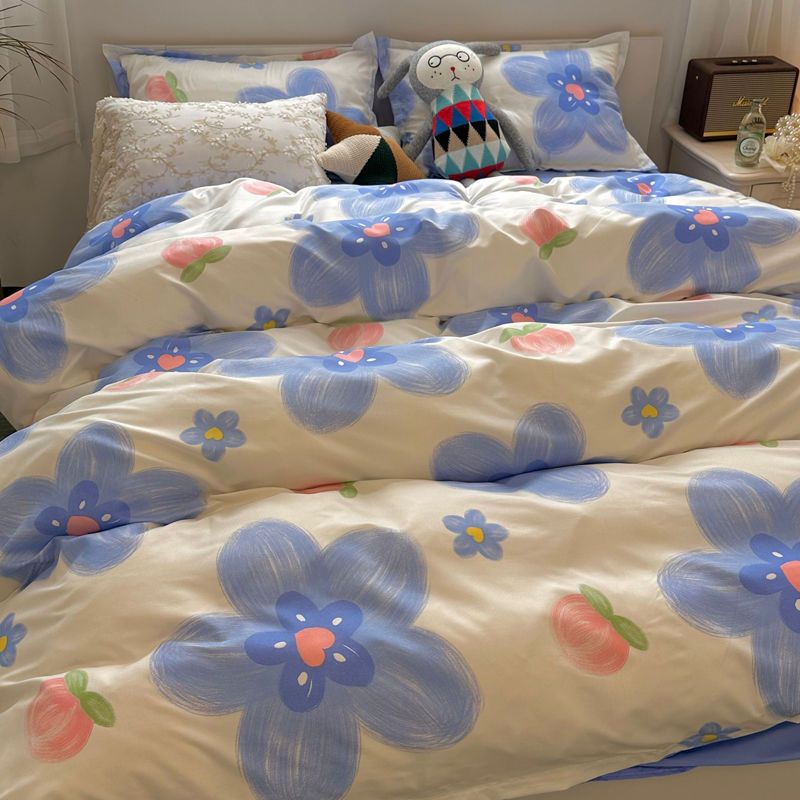 Cute Bedding Set Fashion Single Double Size Flat Sheet Duvet Cover Pillowcase Soft Microfiber Boys Girls Bed Linen