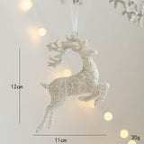 Qfdian christmas decor ideas nightmare before christmas Christmas White Glitter Angel Girl Pentagram Pendants Merry Christmas Tree Decorations For Home Xmas Ornaments Hanging Pendants