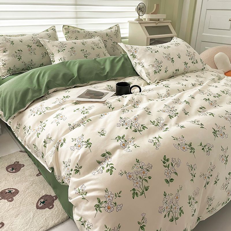 Fashion Duvet Cover Flat Sheet Pillowcases Set Single Queen Size Bed Linen Boys Girls Bedding Set Cute Kids Home Textile