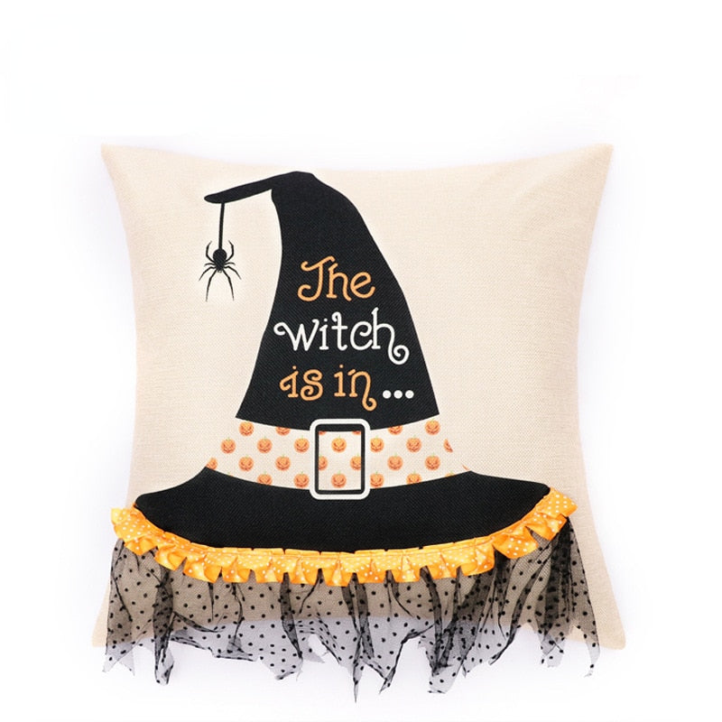 Qfdian halloween decorations Halloween Decoration Pillow Cover Decorative Halloween Square Pillowcase Soft Solid Cushion Case for Sofa Bedroom Car Home Decor