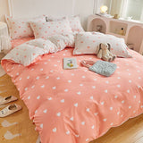 Cute Bear Duvet Cover Set with Flat Sheet Pillowcases Twin Double Queen Size Bed Linen Boys Girls Home Gift Bedding Textile