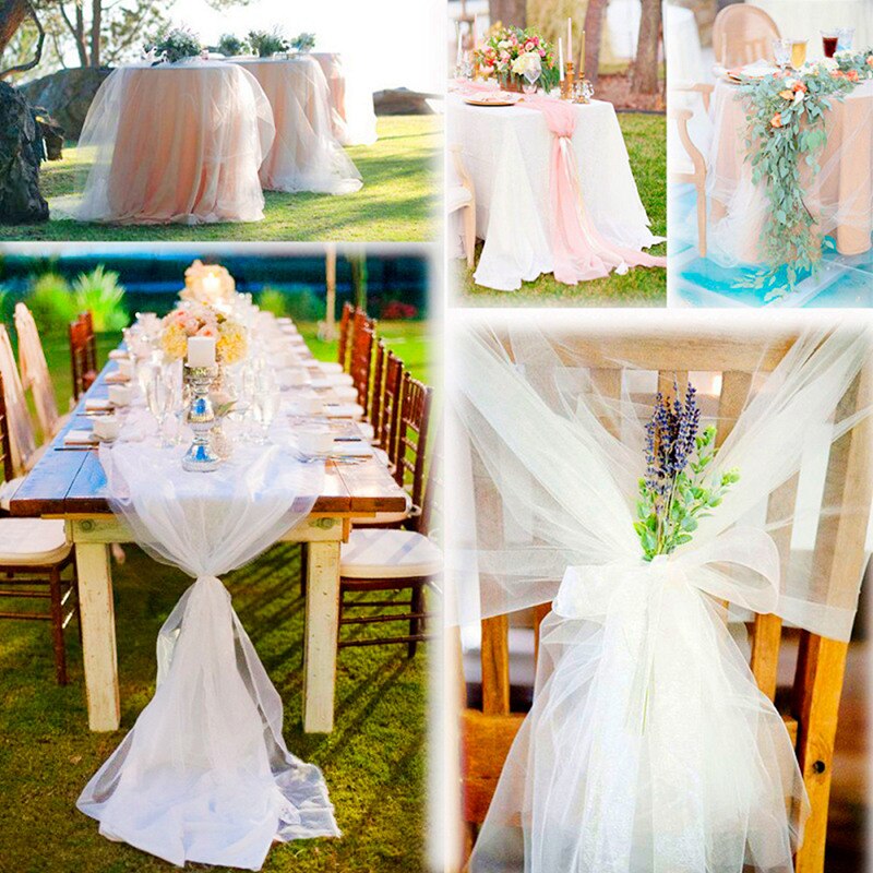 5/10m Wedding Decoration Tulle Roll Organza Sheer Birthday Party Outdoor Country Diy Wedding Decor Arche Chair Sashes Yarn