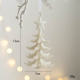 Qfdian christmas decor ideas nightmare before christmas Christmas White Glitter Angel Girl Pentagram Pendants Merry Christmas Tree Decorations For Home Xmas Ornaments Hanging Pendants