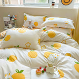 Spring Floral Bedding Set Fashion Single Queen Size Boys Girls Duvet Cover Flat Sheet Pillowcases No Filler Home Textile
