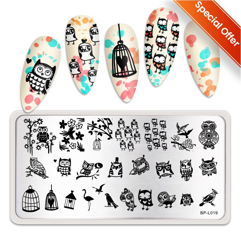 Qfdian Valentine Day Nail Stamping Plates Heart Love Animal Artist Stamping Template Nail Design Stencil Tools Manicure