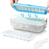 Silicone Ice Cube Tray with Lid 2 In 1 Ice Cube Storage Box Ice Cream Making Mould Party Bar Drinks Whiskey Cocktail Ice Maker