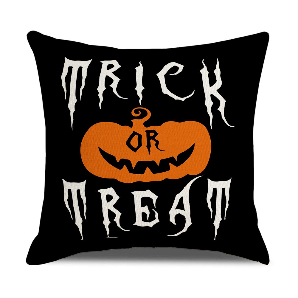 Qfdian halloween decorations halloween costumes halloween gift Fall Halloween Pumpkin Cushion Cover Trick or Treat Farmhouse Decor Home Pillowcase Sofa Decor Pillowcase