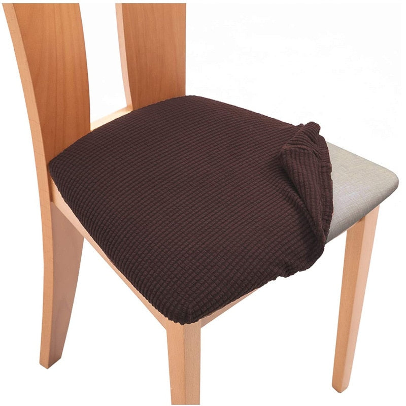 Qfdian Spandex Jacquard Chair Seat Cover Stretch Dining Chair Slipcover Removable Washable Seat Cushion Protector Fundas Para Sillas