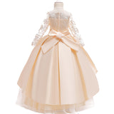 Qfdian Party gifts Party decoration hot sale new New Quality Party Girl Dress Teenage Christmas Children Wedding Lace Flower Girl Dress Clothes Princess Pageant Long Vestidos