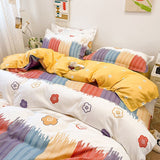 Spring Floral Bedding Set Fashion Single Queen Size Boys Girls Duvet Cover Flat Sheet Pillowcases No Filler Home Textile