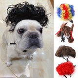 Qfdian Pet Outfits Creative Pet Cosplay Accessories Clown Red Wig Head Wear for Dogs 30-60cm Puppy Cap Party New Year French Bulldog Hat for Cat