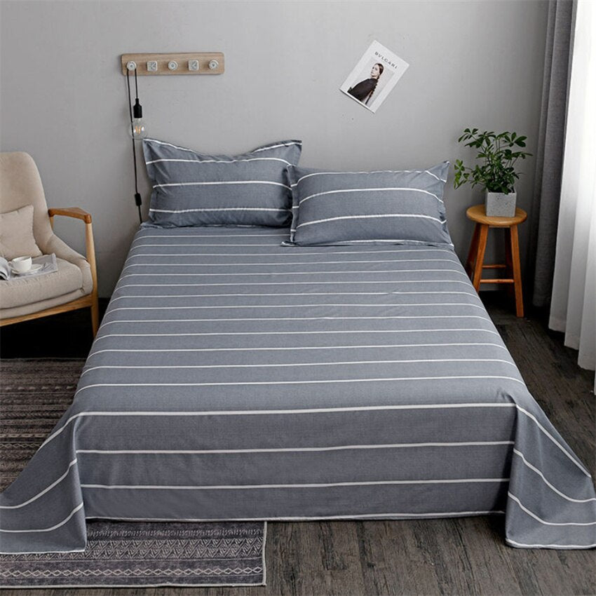 Soft Bed Sheet Set 3pcs Bedding Sheets Fashion Flat Bedsheet Pillowcase 120/150/180/200/220/250cm Polyester Bed Linens Bedspread