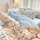 Soft Duvet Cover Flat Sheet Pillowcases Set Warm Short Plush Double Queen Size Bedding Boys Girls Cute Home Textile