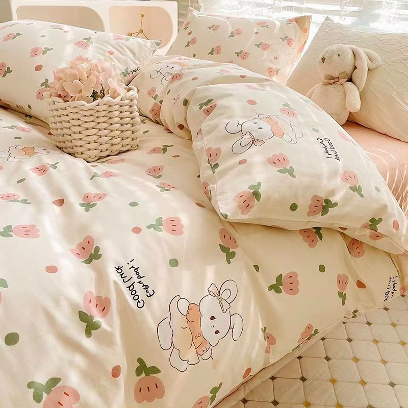 Dinosaur Bedding Set Kawii Boys Girls Duvet Cover Flat Sheet Pillowcase New Single Queen Bed Linen Soft Kids Home Textile