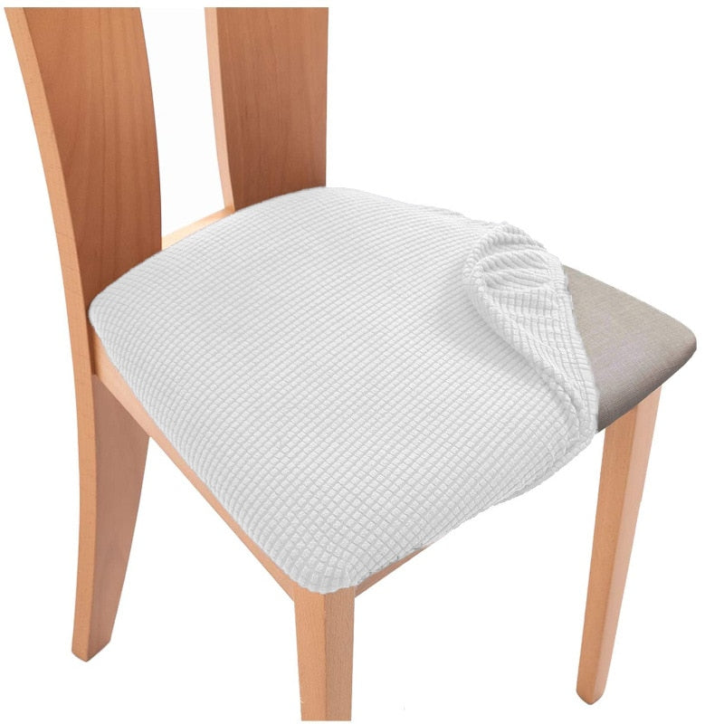 Qfdian Spandex Jacquard Chair Seat Cover Stretch Dining Chair Slipcover Removable Washable Seat Cushion Protector Fundas Para Sillas