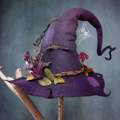 Qfdian halloween decorations halloween costumes halloween gift Halloween Party Felt Witch Hats Fashion Women Masquerade Cosplay Magic Wizard Hat for Party Clothing Props 2022 New