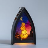 Qfdian halloween decorations Halloween Decorations Led Candle Light Vintage Witch Castle Pumpkin Ghost Hanging LED Lantern Lamp Haloween Party Decor Supplies