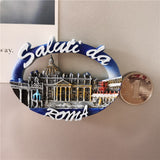 Qfdian home decor hot sale new Italia Pisa Roma Vienna Georgia British York Malta Budapest Mostar Egypt Antalya Columbia Fridge Magnet Sticker Tourist Souvenir
