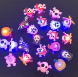 Qfdian halloween decorations halloween costumes halloween gift 5/10/15/20pcs Halloween Decorations Creative Cute Glowing Ring Pumpkin Ghost Skull Rings for Kids Gifts Halloween Party Supplies