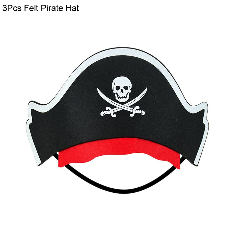 Qfdian halloween decorations halloween costumes halloween gift Halloween Pirate Hat Cap Decoration Kids Adult Halloween Masquerade Captain Cosplay Costume Props Pirate Theme Birthday Party