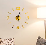 Mini Home Wall Clock 3D DIY Acrylic Mirror Stickers For Home Decoration Living Room Quartz Needle Self Adhesive Hanging Watch