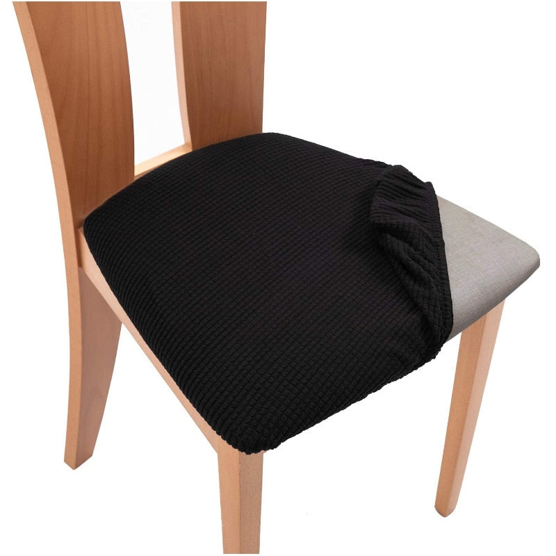 Qfdian Spandex Jacquard Chair Seat Cover Stretch Dining Chair Slipcover Removable Washable Seat Cushion Protector Fundas Para Sillas