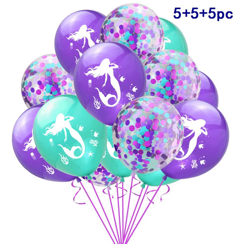 Qfdian 2M Ocean Theme Bubble Garlands Mermaid Birthday Banner Under The Sea Happy Birthday Party Decor Kids Girls Babyshower Supplies