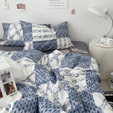 Classic Stripes Bedding Set Soft Pure Cotton Breathable Flat Sheet Duvet Cover Pillowcases Single Queen Size Dormitory Bed Linen