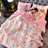 Quilted Spring Summer Quilt Queen Size Soft Comfortable Quilts Machine Washable Single Double Blanket for Bed Comforter 150x200