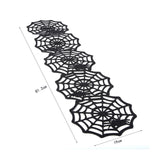 Qfdian halloween decorations halloween costumes halloween gift Halloween Bat Table Runner Black Spider Web Lace Tablecloth Fireplace Curtain for Halloween Party Decoration Horror House Props