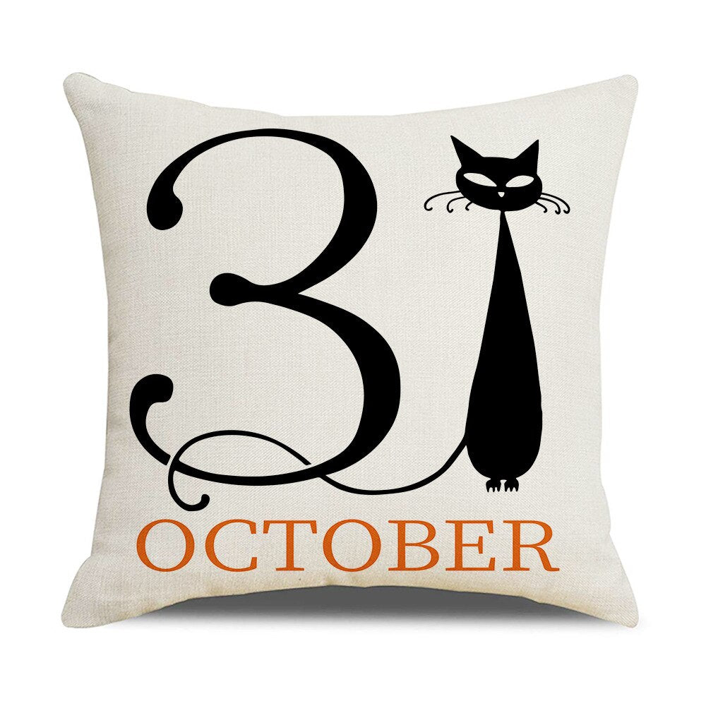 Qfdian halloween decorations halloween costumes halloween gift Fall Halloween Pumpkin Cushion Cover Trick or Treat Farmhouse Decor Home Pillowcase Sofa Decor Pillowcase