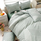 Stripes Bedding Set Nordic Ins Style Flat Sheet Duvet Cover Pillowcase Single Double Full Size Bed Linen Fashion Home Textile