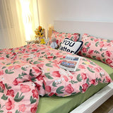 Green Sweetheart Bedding Set Carrot Soft Full Queen Size Boys Girls Duvet Cover No Filler Flat Sheet Pillowcases Home Textile