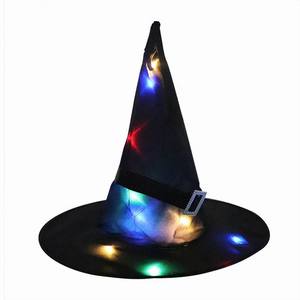 Qfdian halloween decorations halloween costumes Lighted Witch Hats Halloween Decorations Can Be Hung Tree Hanging Ornament Halloween Costume Cosplay Wicked Witch Supplies