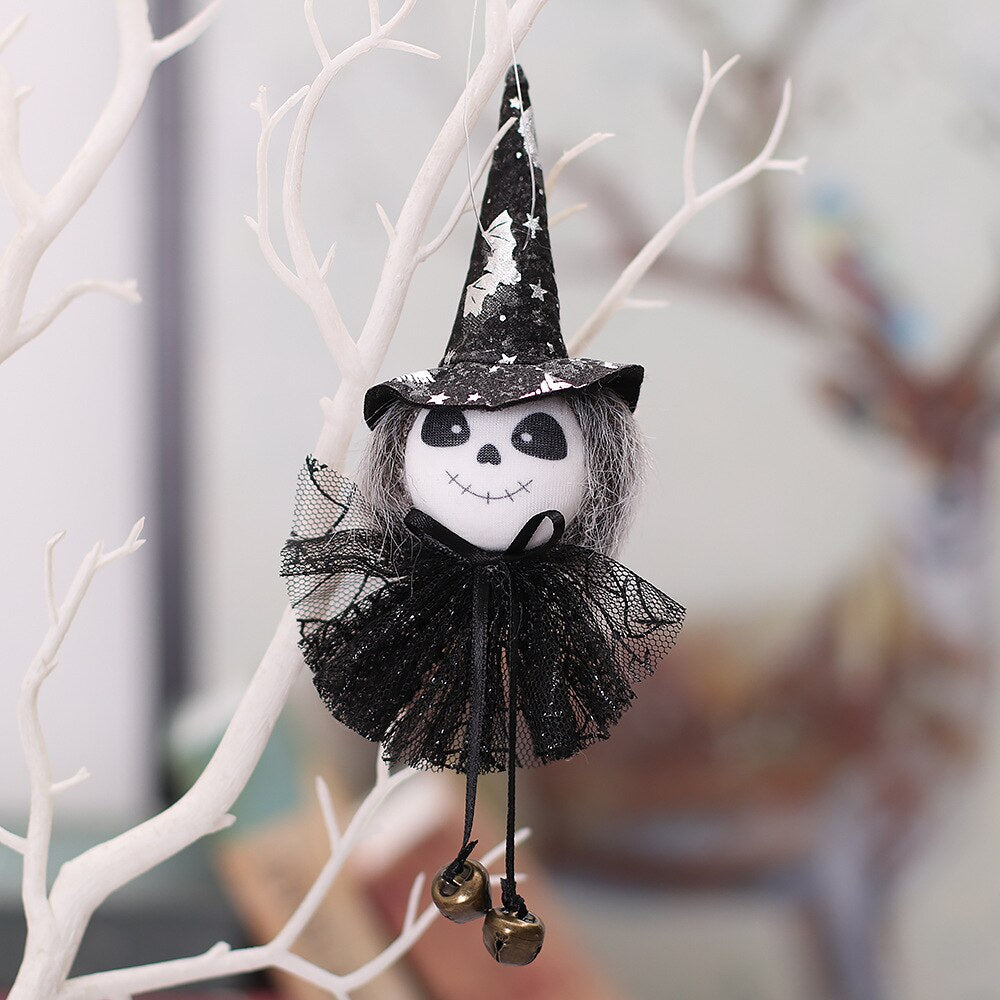 Qfdian halloween decorations halloween costumes halloween gift Halloween Doll Hanging Pendant Ornament Witch Pumpkin Outdoor Tree Party Prop Kids Gift Home Decor Halloween Decoration for Home