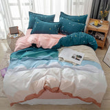Romantic Bedding Set Floral Ins Style Duvet Cover Flat Sheet with Pillowcases Single Queen Full Size Boys Girls Korean Bed Linen