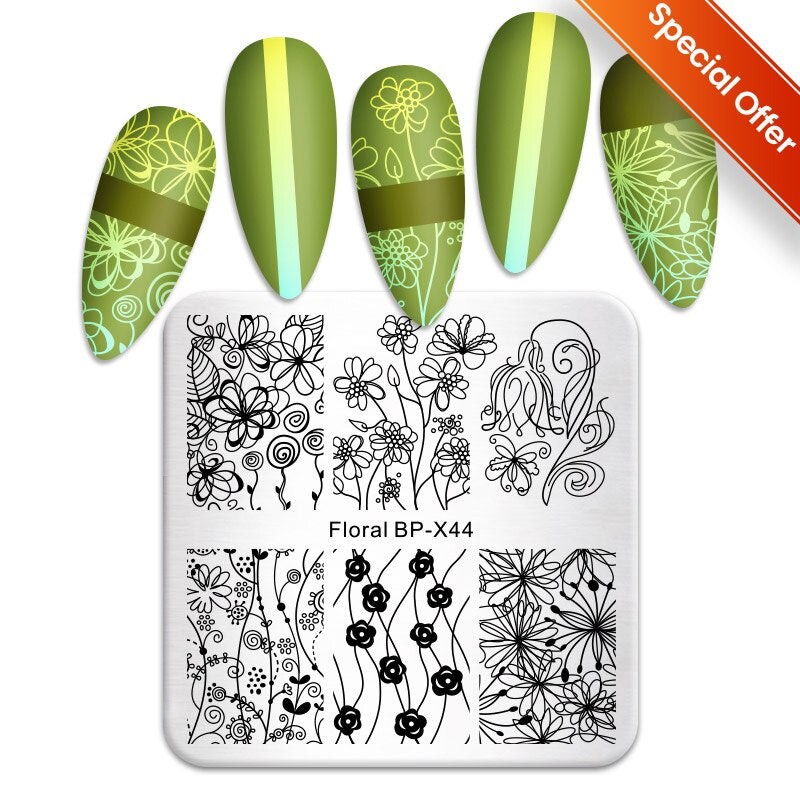 Qfdian Valentine Day Nail Stamping Plates Heart Love Animal Artist Stamping Template Nail Design Stencil Tools Manicure