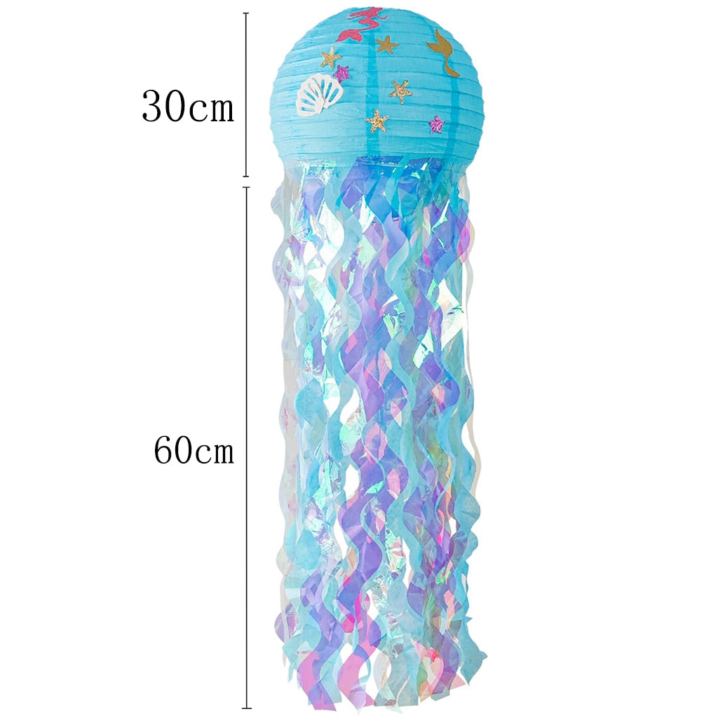 Qfdian 2M Ocean Theme Bubble Garlands Mermaid Birthday Banner Under The Sea Happy Birthday Party Decor Kids Girls Babyshower Supplies