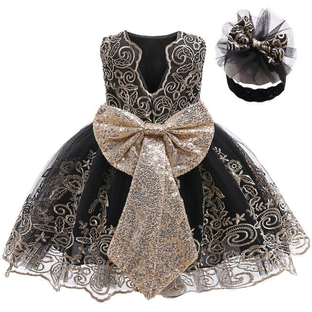 Qfdian halloween decorations halloween costumes halloween gifthalloween costumes christmas costumes  Wedding Princess Dress For Girls Kid Vestidos Birthday One Year Dress Party Baptism Bow Clothes For Newborn Christmas Costume