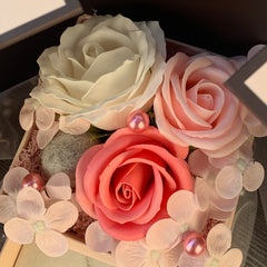 Qfdian Party gifts Party decoration hot sale new Foldable Romantic Soap Flower Rose Jewelry Gift Box With Drawer LED Light Valentine Girlfriend New Year Wedding Gift Anniversary