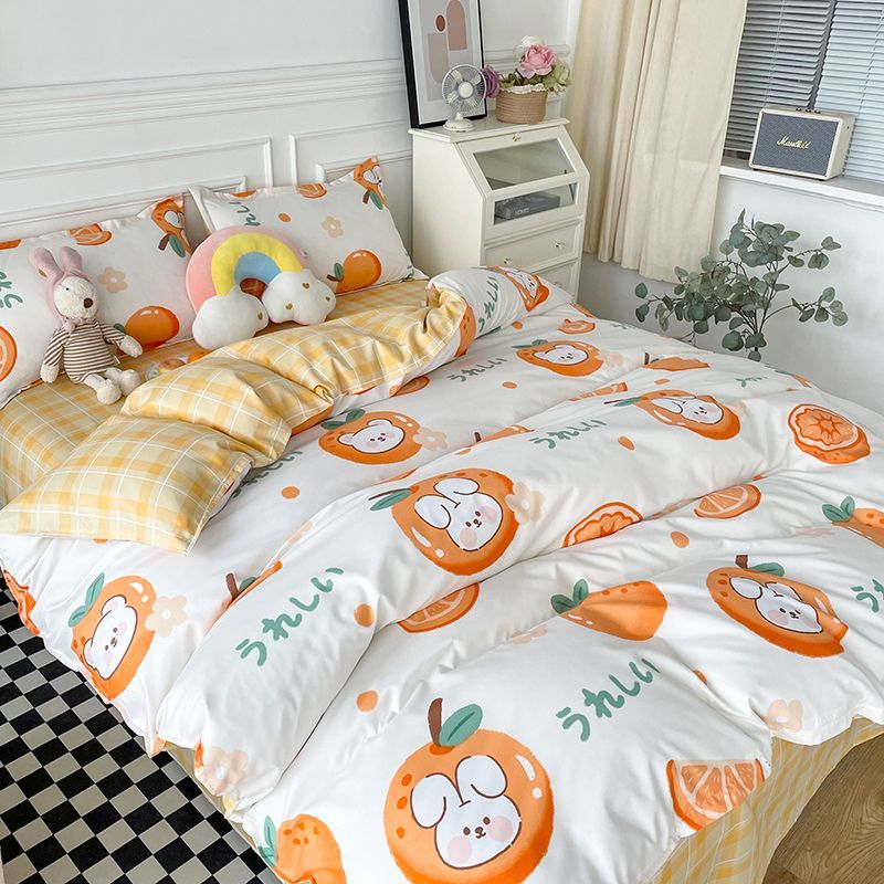 Bedding Set Cute Dinosaur Kids Adult Flat Sheet Duvet Cover Pillowcase Single Double Full Size Bed Linen Bear Panda Home Textile