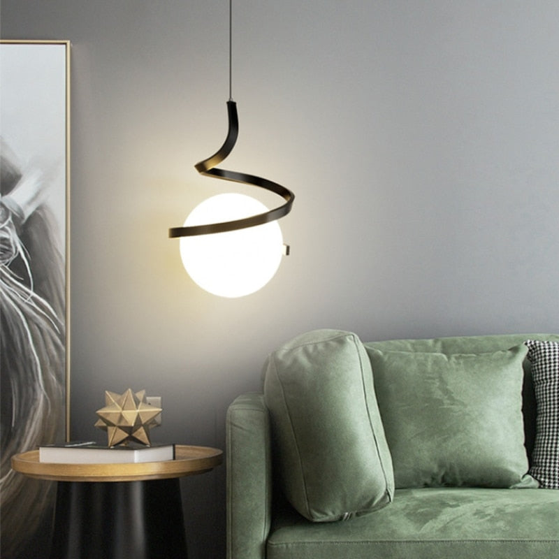 Nordic Style Modern Simple Lighting Bedroom Bedside Bar Light Dining Room Lamp Background Wall Island Table Pendant Lamp Study