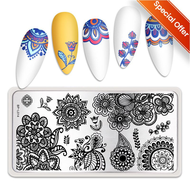 Qfdian Valentine Day Nail Stamping Plates Heart Love Animal Artist Stamping Template Nail Design Stencil Tools Manicure