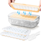 Silicone Ice Cube Tray with Lid 2 In 1 Ice Cube Storage Box Ice Cream Making Mould Party Bar Drinks Whiskey Cocktail Ice Maker