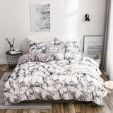 Qfdian 2/3pc American Style Bedding Set Luxury Duvet Cover and Pillowcase Set Quilt Cover for Single Double Queen King (No Bed Sheet)