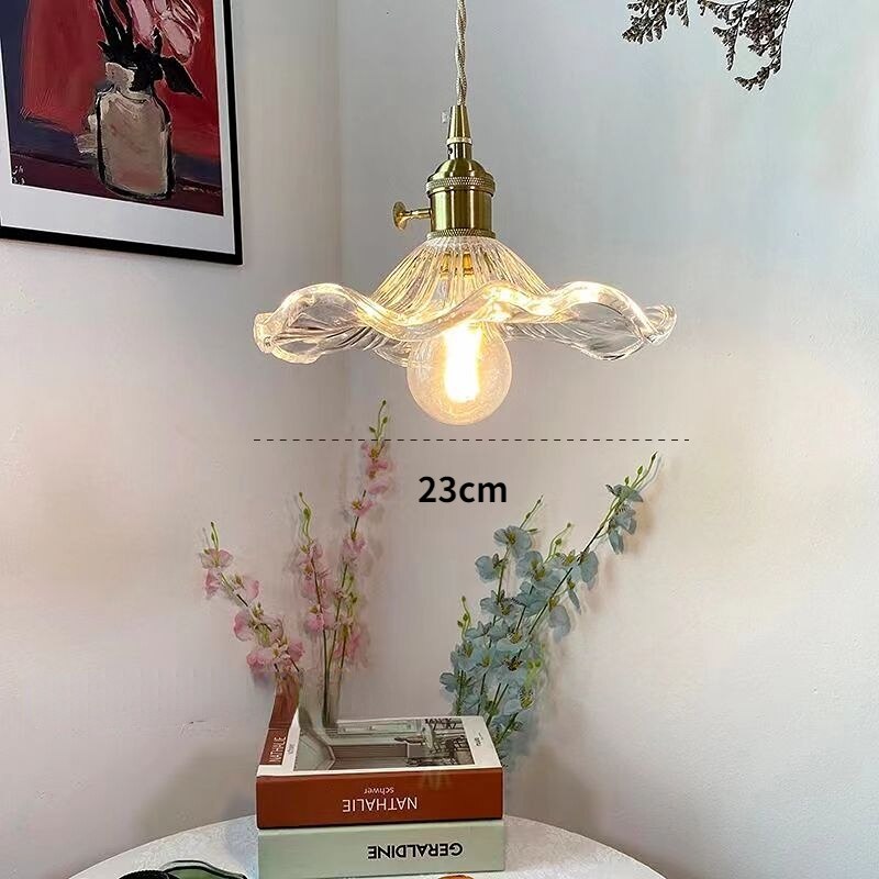 Modern Glass Pendant Light for Kitchen Dining Room Restaurant Hanging Lamps Bedroom Bar Cafe Home Decor Lighting Fixture Flower