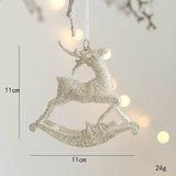 Qfdian christmas decor ideas nightmare before christmas Christmas White Glitter Angel Girl Pentagram Pendants Merry Christmas Tree Decorations For Home Xmas Ornaments Hanging Pendants